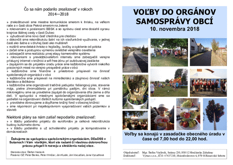 Volebný leták 2018