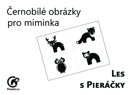 Černobílé obrázky pro miminka Les