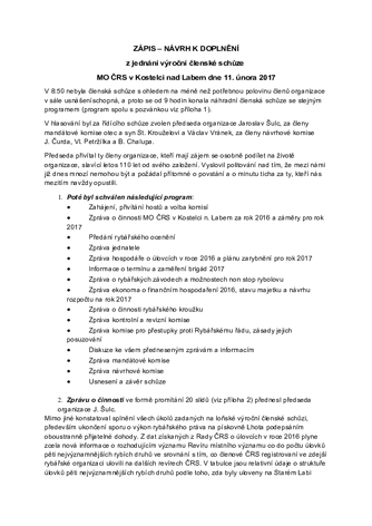 ZÁPIS JEDNÁNÍ VČS 2017