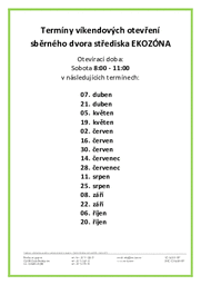 Otvírací doba EKOZÓNA
