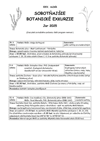 Botanicke exkurzie JAR 2025