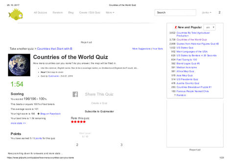 Countries of the World Quiz