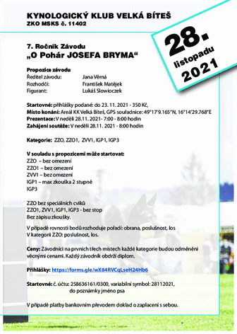 Propozice na závod 28. 11. 2021