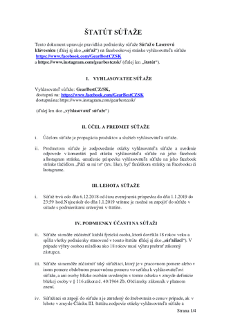 štatut sutaze