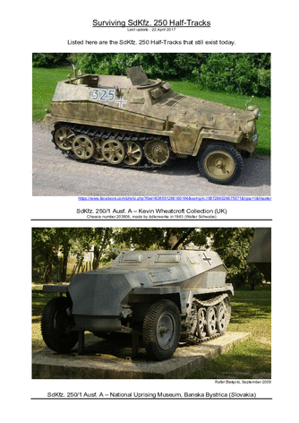 Gallery of all surviving SdKfz. 250 Half-Tracks