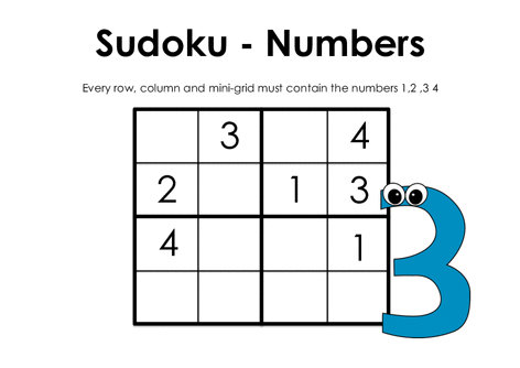 Jednoduché SUDOKU pro děti