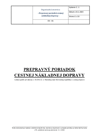 OS 01  Prepravný poriadok AT Dca  nakladna